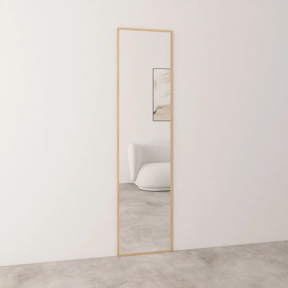 Full length mirror with oak frame (50x200cm)