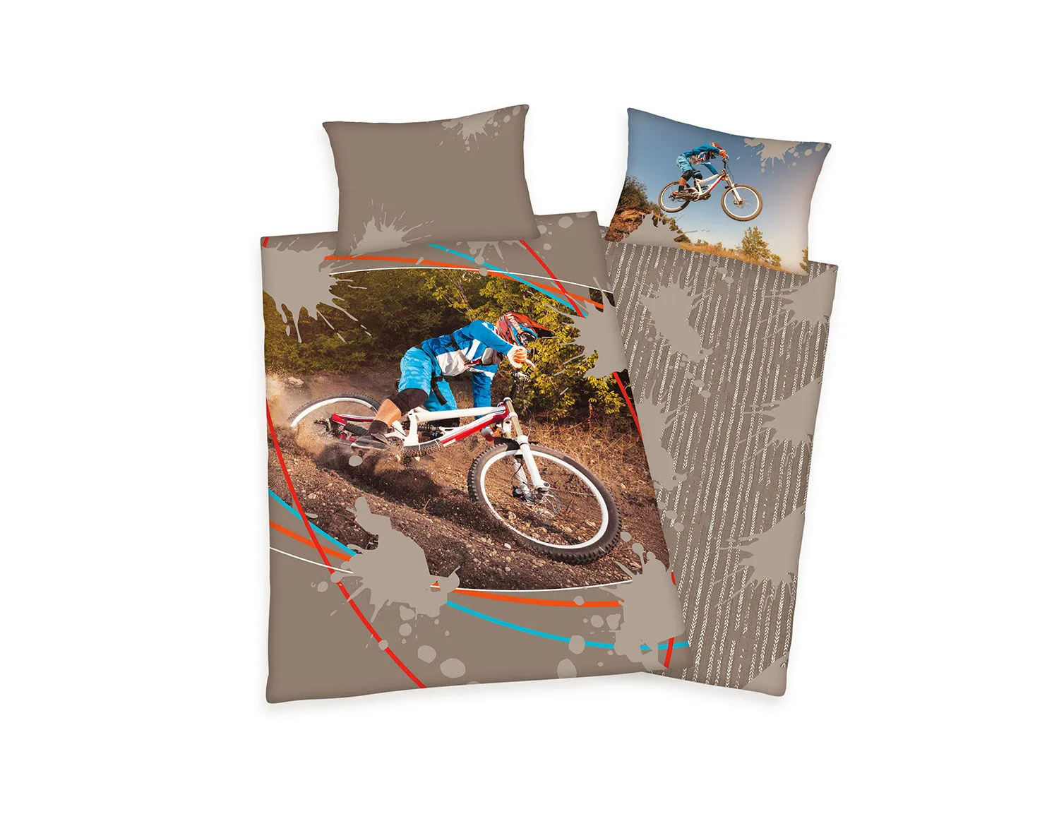 Linge de lit avec motif sympa de cycliste VTT ⋆ Lehner Versand