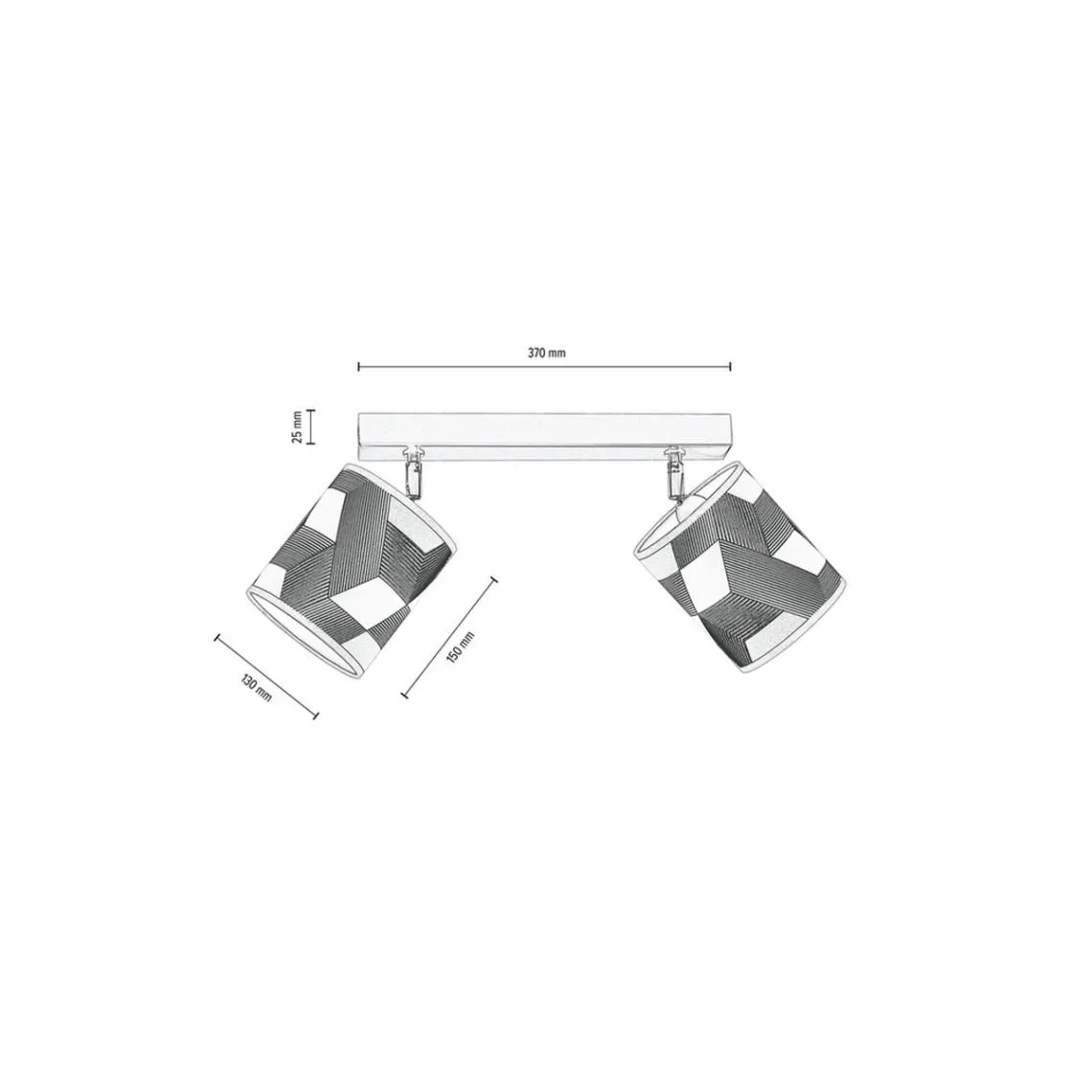 Plafonnier Espacio 2xE27 Max.25W Chêne huilé/Multicolore | 3 Suisses