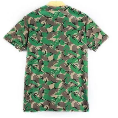 T shirt Camouflage Cartoon Vert Marron Beige Stretch pour Homme